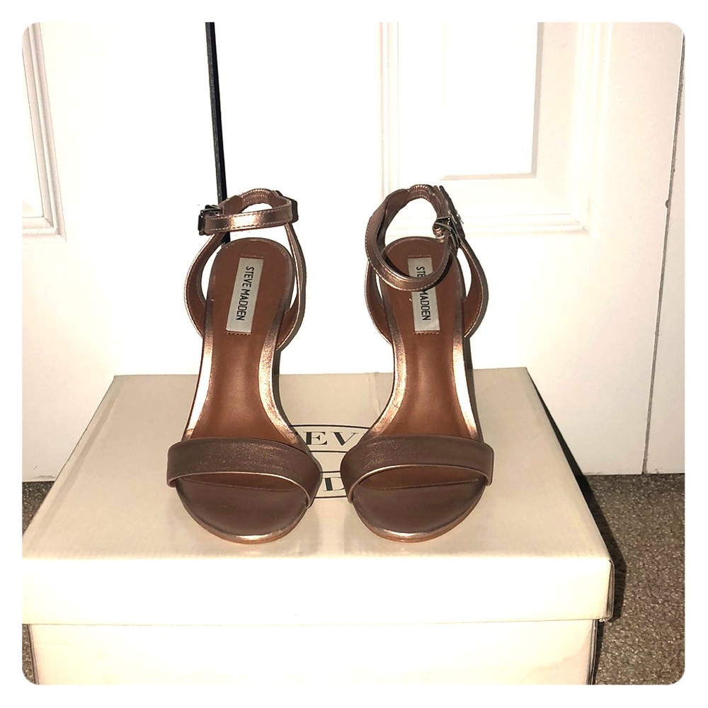Rose Gold Steve Madden strappy sandals